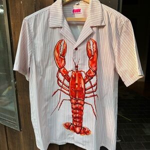 Bunx Red Lobster Graphic Striped Shirt